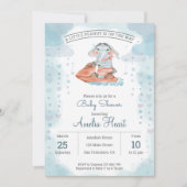 ジェットスキー象ベビーシャワー招待状 招待状 (正面)