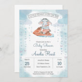 ジェットスキー象ベビーシャワー招待状 招待状 (正面/裏面)