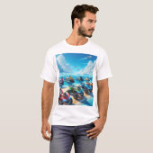 ジェットスキー ウェーブランナーとATVのビーチ Tシャツ (正面フル)