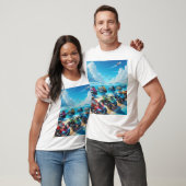 ジェットスキー ウェーブランナーとATVのビーチ Tシャツ (ユニセックス)