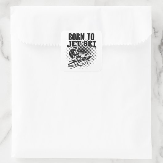 ジェットスキー |モーターボートジェットボートホビーシーギフトアイディア スクエアシール (バッグ)