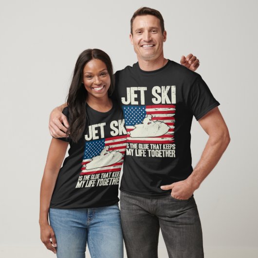 ジェットスキ保ーで私の人生を一緒にアメリカ国旗 Tシャツ (ユニセックス)