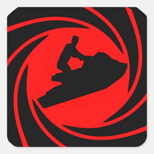 ジェットスキ遊ー スクエアシール (正面)