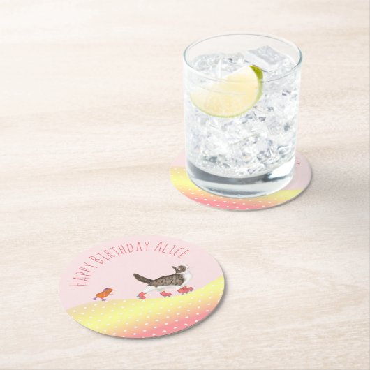 ジェットスケートペット誕生日パーティー紙コースター ラウンドペーパーコースター (インサイチュ)