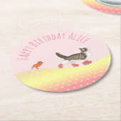 ジェットスケートペット誕生日パーティー紙コースター ラウンドペーパーコースター (アングル)