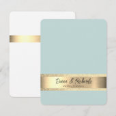 ジェットストリーム金箔素朴結婚式招待状 出欠カード (正面/裏面)