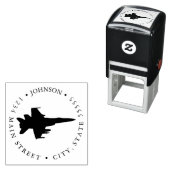 ジェットパイロットシルエット戻りラベル セルフインキングスタンプ (インサイチュ)