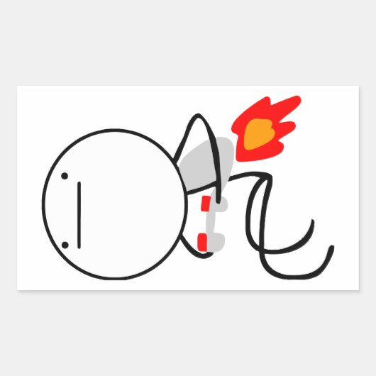 ジェットパックガイ 長方形シール (正面)