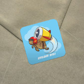 ジェットパ飛んでいるックの漫画を描いたデアデビルカメ スクエアシール