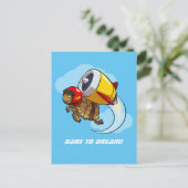 ジェットパ飛んでいるックの漫画を描いたデアデビルカメ ポストカード (スタンド正面)