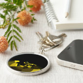 ジェットブラックと金ゴールドベクトルアートプリントグラフィックデザイン キーホルダー (側面)