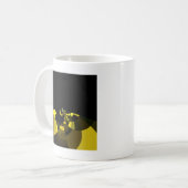 ジェットブラックと金ゴールドベクトルアートプリントグラフィックデザイン コーヒーマグカップ (正面左)