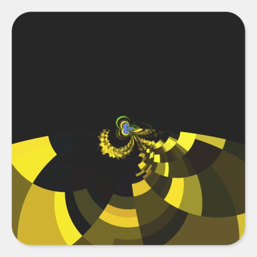 ジェットブラックと金ゴールドベクトルアートプリントグラフィックデザイン スクエアシール (正面)