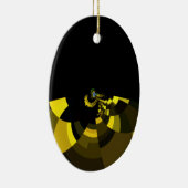 ジェットブラックと金ゴールドベクトルアートプリントグラフィックデザイン セラミックオーナメント (右)