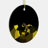 ジェットブラックと金ゴールドベクトルアートプリントグラフィックデザイン セラミックオーナメント (右)