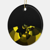 ジェットブラックと金ゴールドベクトルアートプリントグラフィックデザイン セラミックオーナメント (左)