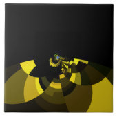 ジェットブラックと金ゴールドベクトルアートプリントグラフィックデザイン タイル (正面)