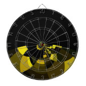 ジェットブラックと金ゴールドベクトルアートプリントグラフィックデザイン ダーツボード (正面)