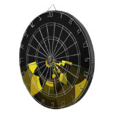 ジェットブラックと金ゴールドベクトルアートプリントグラフィックデザイン ダーツボード (正面右)