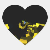 ジェットブラックと金ゴールドベクトルアートプリントグラフィックデザイン ハートシール (正面)