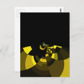 ジェットブラックと金ゴールドベクトルアートプリントグラフィックデザイン ポストカード (正面/裏面)