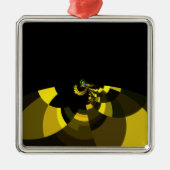 ジェットブラックと金ゴールドベクトルアートプリントグラフィックデザイン メタルオーナメント (正面)