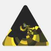 ジェットブラックと金ゴールドベクトルアートプリントグラフィックデザイン 三角形シール (正面)