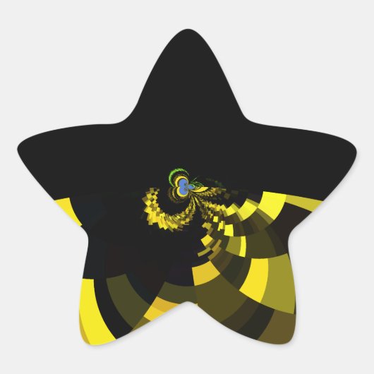 ジェットブラックと金ゴールドベクトルアートプリントグラフィックデザイン 星シール (正面)