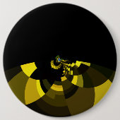 ジェットブラックと金ゴールドベクトルアートプリントグラフィックデザイン 缶バッジ (正面)