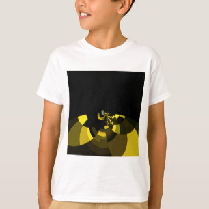 ジェットブラックと金ゴールドベクトルアートプリントグラフィックデザイン Tシャツ