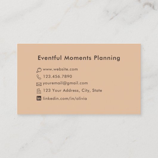 ジェットブラックモダンミニマリスト 名刺 (裏面)