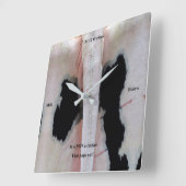 ジェットヨお尻ウッタマイ顔 スクエア壁時計 (傾斜)