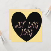 ジェットラグ ハグ 旅行 デザイン カード (正面/裏面インサイチュ)
