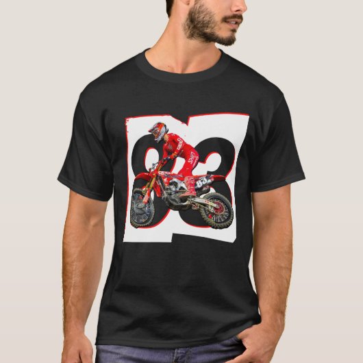 ジェットローレンスMotoXスーパークロスモーターバイクチャンピオン Tシャツ (正面)