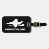 ジェット戦闘機のロゴ付きの旅行荷物タグ ラゲッジタグ (正面横)