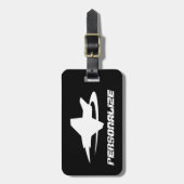 ジェット戦闘機のロゴ付きの旅行荷物タグ ラゲッジタグ (正面縦)