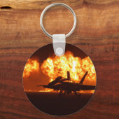 ジェット戦闘機の炎 キーホルダー (正面)