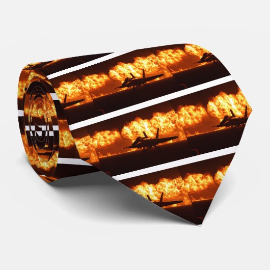ジェット戦闘機の炎 ネクタイ (ロール)