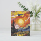 ジェット戦闘機飛行機ファンゴー航空誕生日 ポストカード (スタンド正面)