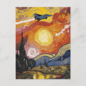 ジェット戦闘機飛行機ファンゴー航空誕生日 ポストカード (正面)