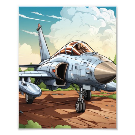 ジェット戦闘機 フォトプリント            (正面)