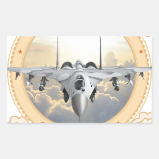 ジェット戦闘機 長方形シール