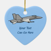 ジェット戦闘機F18ホーネット飛行機飛行機パイロットデザイン セラミックオーナメント (裏面)