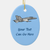 ジェット戦闘機F18ホーネット飛行機飛行機パイロットデザイン セラミックオーナメント (裏面)
