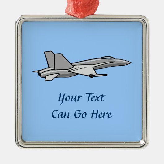 ジェット戦闘機F18ホーネット飛行機飛行機パイロットデザイン メタルオーナメント (正面)