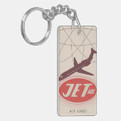 ジェット時代のレトロな飛行機のキーチェーン キーホルダー (正面左)