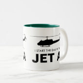 ジェット機とのHueyのマグ日始めて下さい ツートーンマグカップ (正面右)