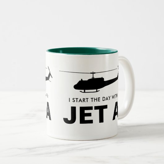 ジェット機とのHueyのマグ日始めて下さい ツートーンマグカップ (正面右)