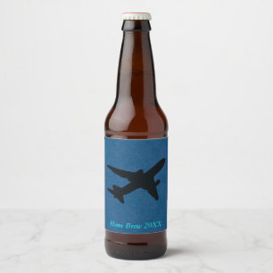 ジェット機のシルエット ビールラベル
