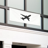 ジェット機のシルエット 横断幕 (ビルの外側)